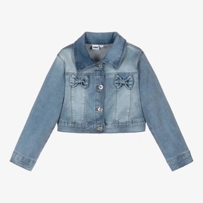 Shop Ido Junior Girls Blue Cropped Denim Jacket