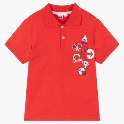 Shop Ido Baby Boys Red Cotton Jersey Polo Shirt
