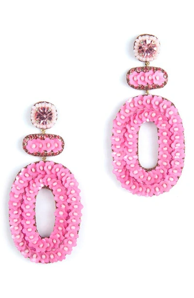 Shop Deepa Gurnani Britt Floral Drop Earrings In Pink