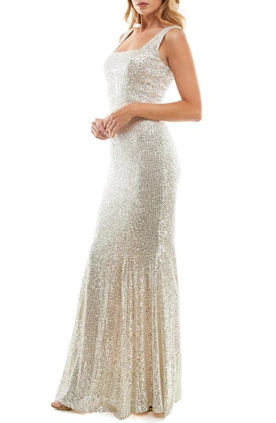 Shop Speechless Sequin Square Neck Gown In Ivysl