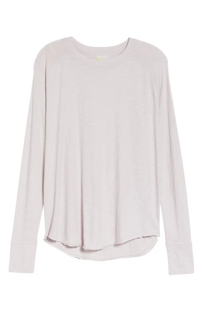 Shop Zella Relaxed Long Sleeve Slub Jersey T-shirt In Lavender Sky