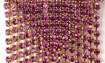 Deepa Gurnani Anvi Crystal Fringe Earrings In Fuchsia