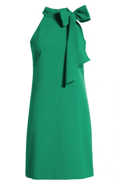 Shop Vince Camuto Tie Neck A-line Dress In Kelly Green