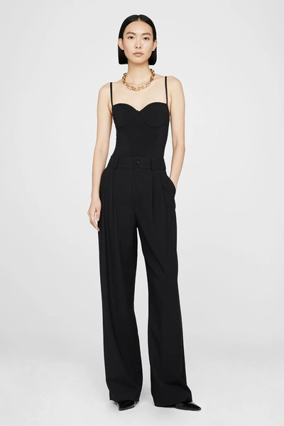 Shop Anine Bing Carrie Pant In Black Twill