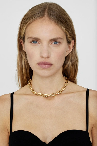 Shop Anine Bing Oval Link Necklace In Gold In 14k Gold