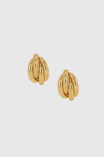 Anine Bing Knot 14kt Gold-plated Earrings In 14k Gold