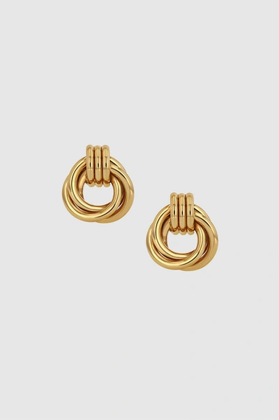 Shop Anine Bing Triple Knot Earrings In Gold In 14k Gold