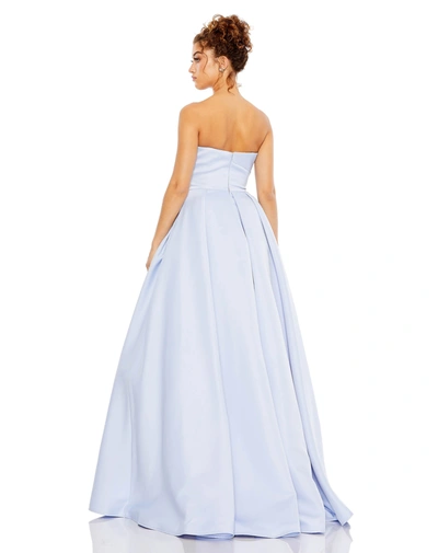 Mac Duggal Strapless Sweetheart Ballgown In Powder Blue