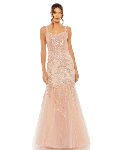 Shop Mac Duggal Corset Detailed Embellished Gown In Pink