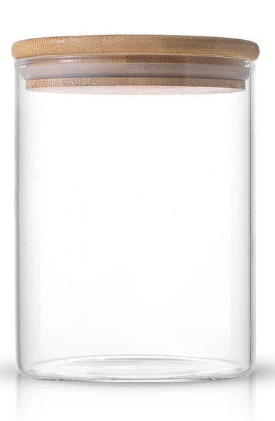 Joyjolt Set Of 6 Multisize Glass Jars With Airtight Bamboo Lids In Clear