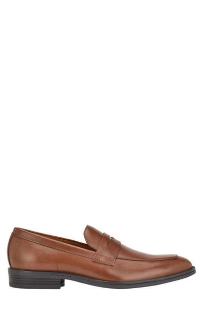 Shop Calvin Klein Jay Leather Loafer In Medium Brown 210