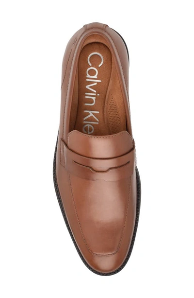 Shop Calvin Klein Jay Leather Loafer In Medium Brown 210