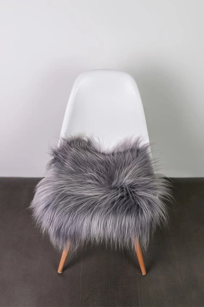 Shop Natural Icelandic Genuine Sheepskin Chair Pad In Grey Brisa