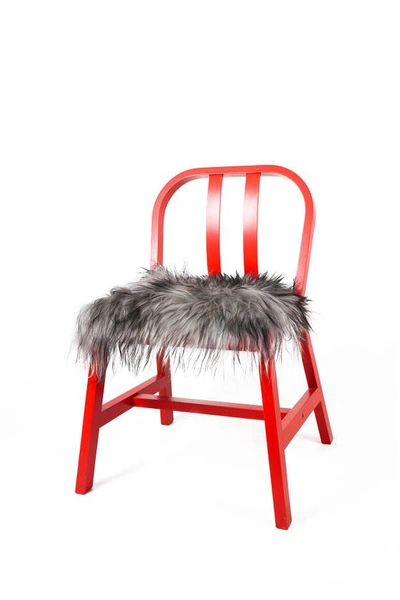 Natural Icelandic Genuine Sheepskin Chair Pad In Metallic Silver