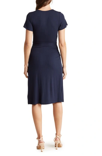 Shop Nordstrom Rack Everyday Faux Wrap Dress In Navy Peacoat