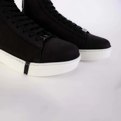 Shop Roberto Cavalli Embossed Hi-top Women's Sneakers In Black
