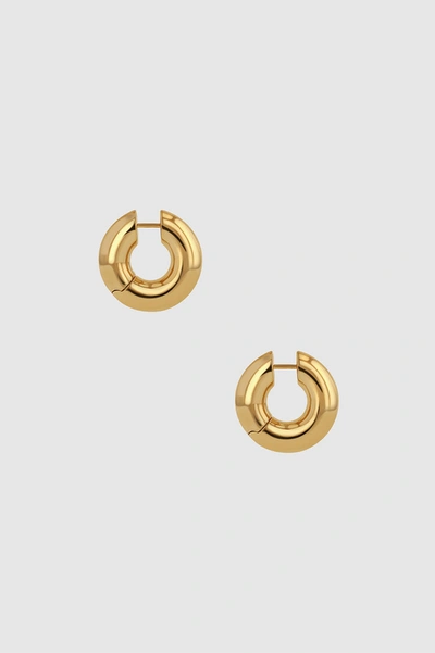 Shop Anine Bing Small Bold Link Hoops In Gold In 14k Gold