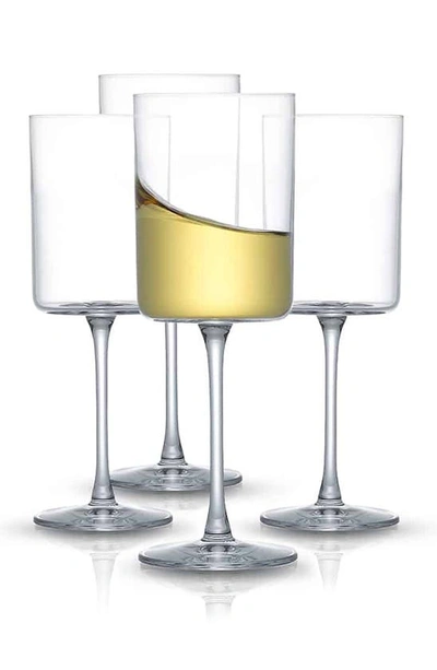 Joyjolt Claire Crystal Cylinder White Wine Glass In Clear