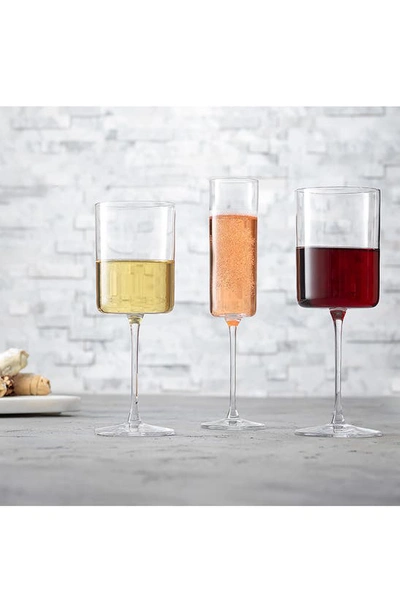 Joyjolt Claire Crystal Cylinder White Wine Glass In Clear