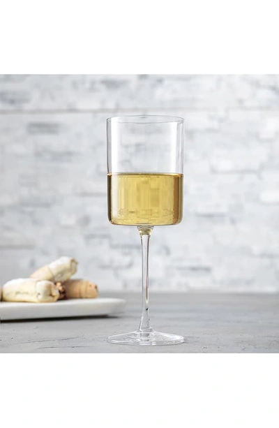 Joyjolt Claire Crystal Cylinder White Wine Glass In Clear