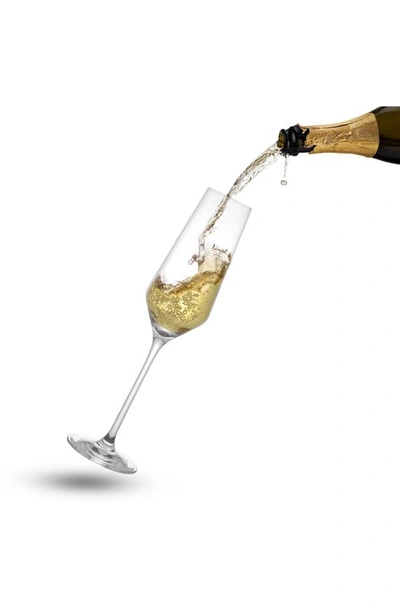 Joyjolt Set Of 8 Layla Crystal Bubbles Flutes In Clear
