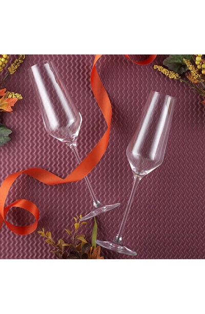 Joyjolt Set Of 8 Layla Crystal Bubbles Flutes In Clear