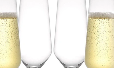 Joyjolt Set Of 8 Layla Crystal Bubbles Flutes In Clear