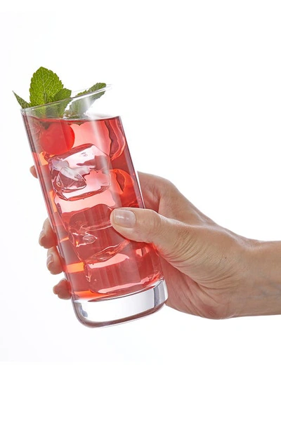 Joyjolt Faye Crystal Highball Drinking Glasses In Clear