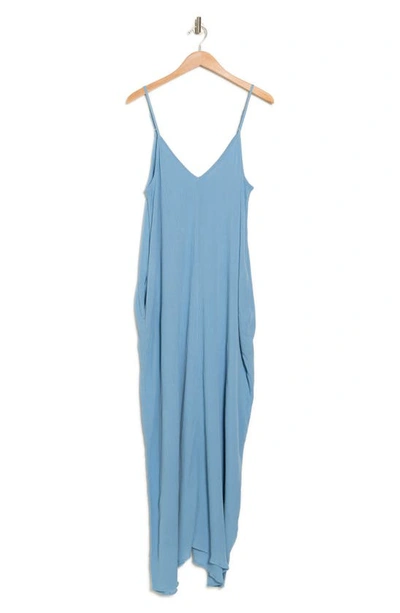 Shop Lovestitch Gauze Maxi Dress In Sky Blue
