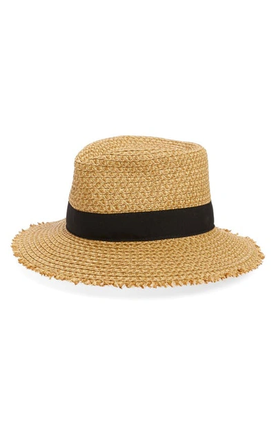 Shop Eric Javits Look Again Packable Fedora In Natural/ Black