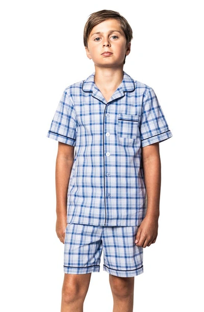 Petite Plume Little Boy's & Boy's Seafarer Tartan Short Set In Blue
