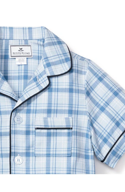 Petite Plume Little Boy's & Boy's Seafarer Tartan Short Set In Blue