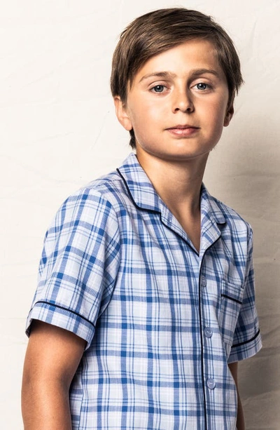 Petite Plume Little Boy's & Boy's Seafarer Tartan Short Set In Blue