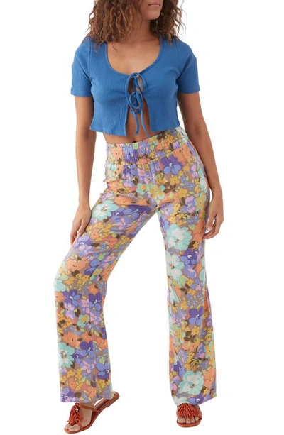 Shop O'neill Johnny Sami Floral Wide Leg Pants In Multi Colored