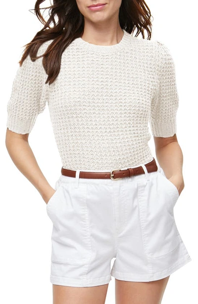 Shop Michael Stars Astrid Short Sleeve Sweater In White