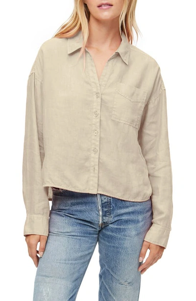 Shop Michael Stars Gracie Linen Button-up Shirt In Natural