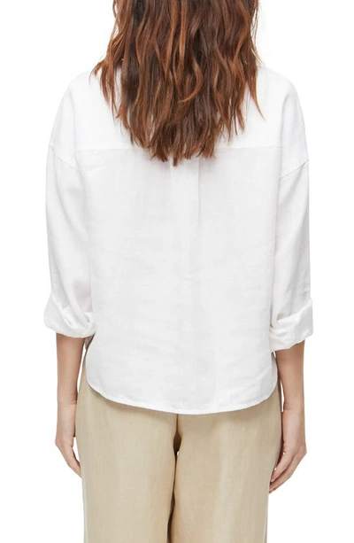 Shop Michael Stars Gracie Linen Button-up Shirt In White
