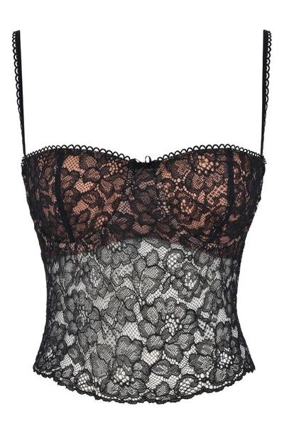 Shop House Of Cb Jacinta Lace Corset Top In Black
