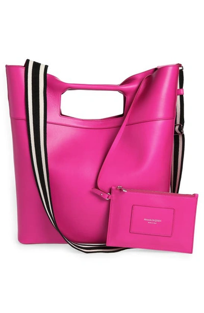 Shop Alexander Mcqueen The Bow Leather Top Handle Bag In Fuchsia
