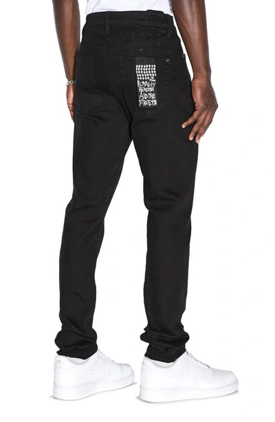 Shop Ksubi Chitch Krystal Slim Tapered Leg Jeans In Black