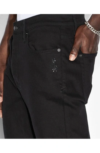 Shop Ksubi Chitch Krystal Slim Tapered Leg Jeans In Black