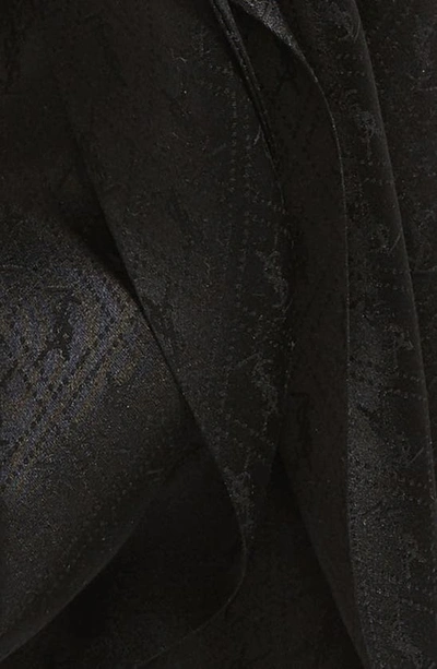 Shop Saint Laurent Lavalliere Logo Jacquard Silk Scarf In 1000 Black