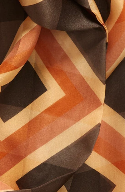 Shop Saint Laurent Lavalliere Silk Scarf In Brown/ Orange