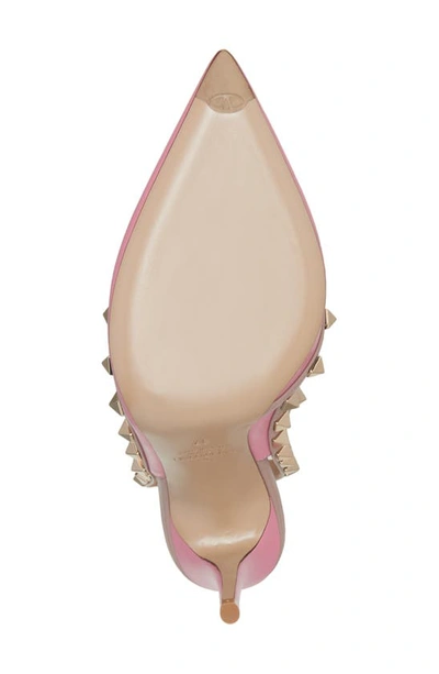 Shop Valentino Rockstud T-strap Pointed Toe Pump In Yu7 Candy Rose/ Poudre