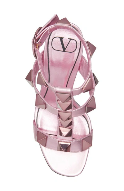 Shop Valentino Roman Stud T-strap Sandal In Gi1 Giacinto