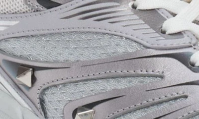 Shop Valentino Ms-2960 Rockstud Sneaker In Silver/ Alluminio/ Graphite