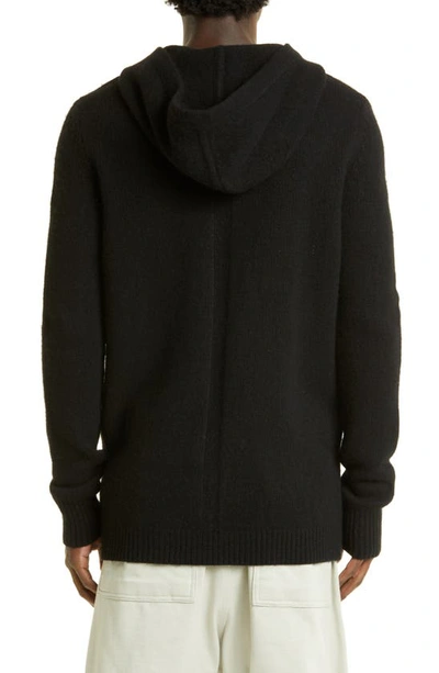Shop Rick Owens Zip Sweater Hoodie In Black