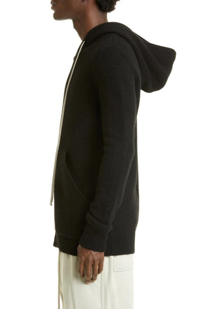 Shop Rick Owens Zip Sweater Hoodie In Black