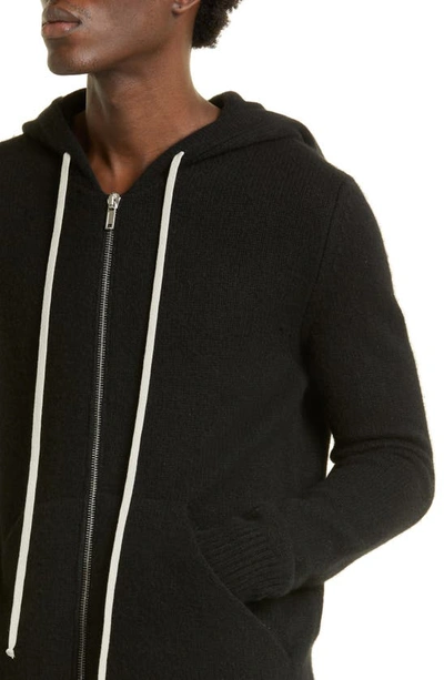 Shop Rick Owens Zip Sweater Hoodie In Black