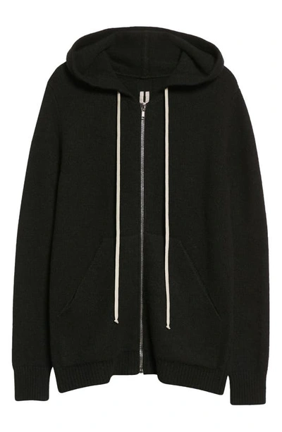 Shop Rick Owens Zip Sweater Hoodie In Black